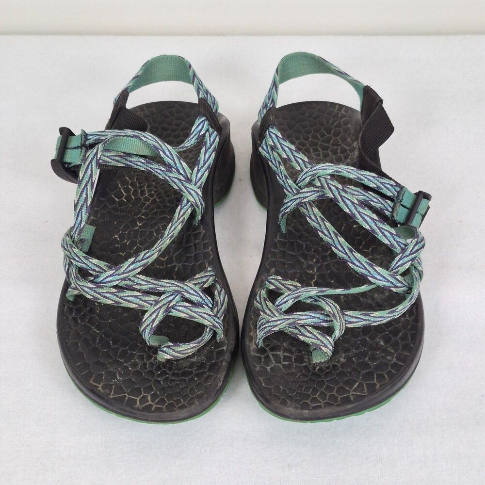 Chaco's Women's 8 ZX/2 Sandals Green Purple Chevron Walking Hiking Granola girl